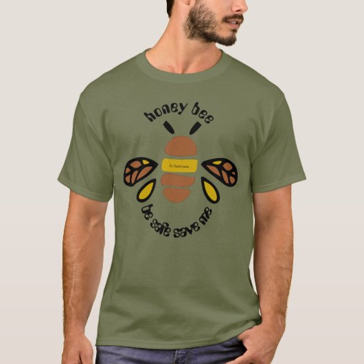 T-shirt-honey bee - kaki-groen t-shirt (Voorkant)