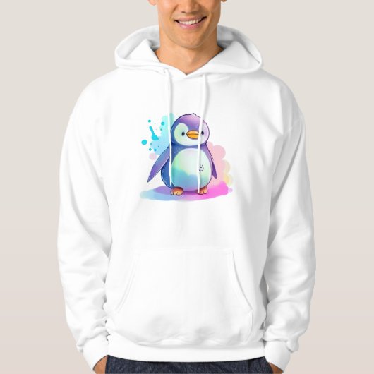 T-Shirt Hoodie Penguin Colorful Gift (Voorkant)