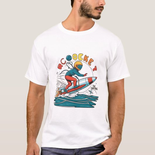 T-shirt/ Hoodies "Rocket Surfing" logo design (Voorkant)