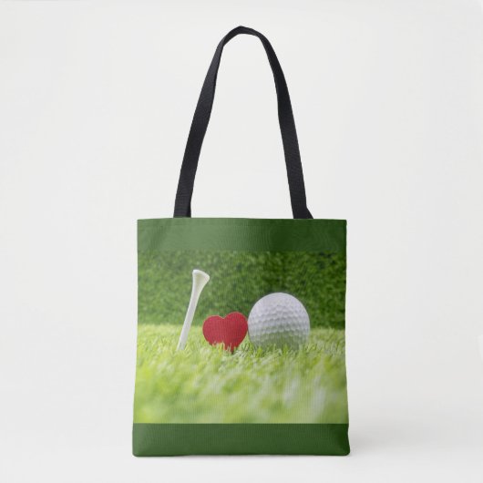 T-shirt houdt van golfbal waar ik van hou tote bag (Voorkant)