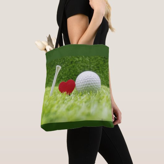 T-shirt houdt van golfbal waar ik van hou tote bag (Dichtbij)