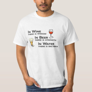 T-shirt humor van wijn en bier