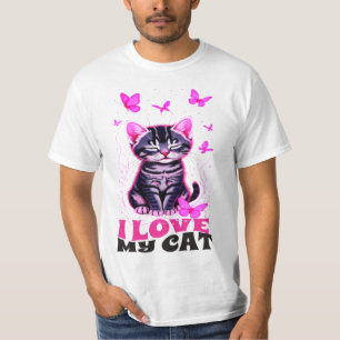 T-SHIRT I LOVE MY CAT NIEUWE MODE DESIGNER T-SHIRT