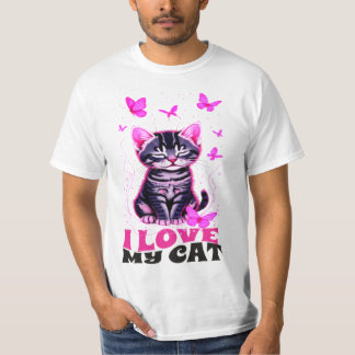 T-SHIRT I LOVE MY CAT NIEUWE MODE DESIGNER T-SHIRT