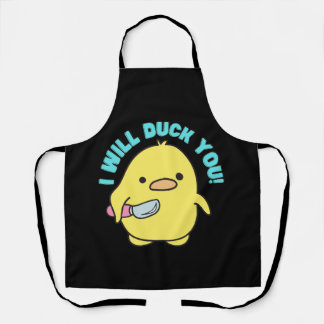 T-shirt I Will Duck You" Grappige Eend met een mes Schort