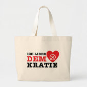 T-Shirt - Ich Liebe Demokratie Grote Tote Bag (Voorkant)