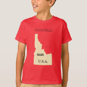 T-shirt - Idaho Map met City (Voorkant)