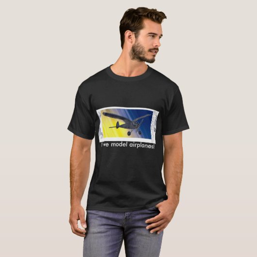 T-shirt - Ik hou van modelvliegtuigen! (Voorkant volledig)