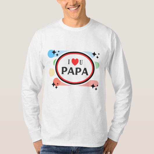 T-Shirt Ik hou van papa shirts voor papa (Voorkant)