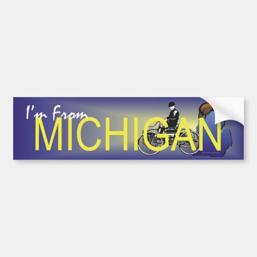 T-SHIRT ik kom uit Michigan Bumpersticker (Voorkant)