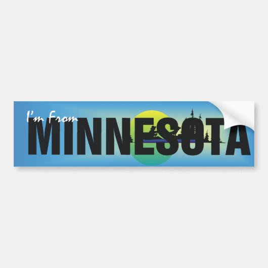 T-SHIRT ik kom uit Minnesota Bumpersticker (Voorkant)