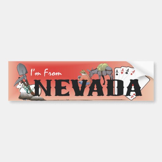 T-SHIRT ik kom uit Nevada Bumpersticker (Voorkant)