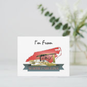 T-SHIRT ik kom uit North Carolina Briefkaart (Staand voorkant)