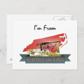 T-SHIRT ik kom uit North Carolina Briefkaart (Voorkant / Achterkant)