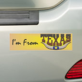 T-SHIRT ik kom uit Texas Bumpersticker (Op auto)