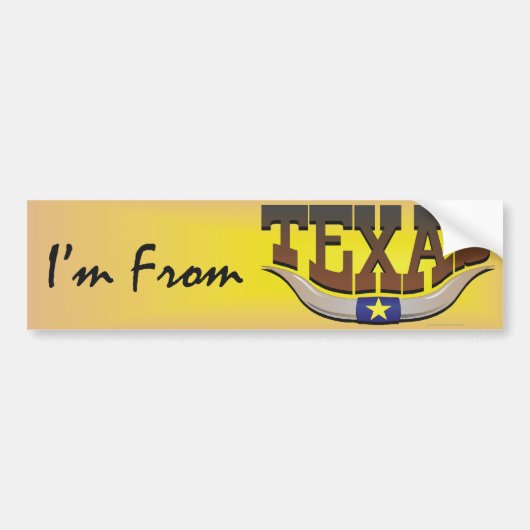 T-SHIRT ik kom uit Texas Bumpersticker (Voorkant)