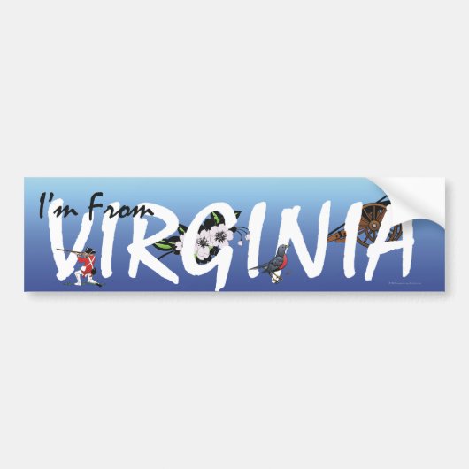 T-SHIRT ik kom uit Virginia Bumpersticker (Voorkant)