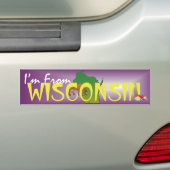 T-SHIRT ik kom uit Wisconsin Bumpersticker (Op auto)
