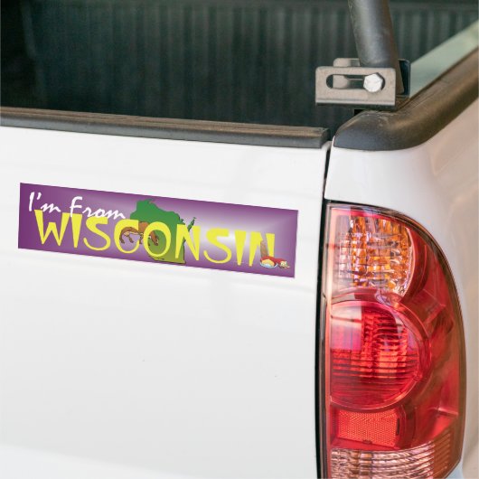 T-SHIRT ik kom uit Wisconsin Bumpersticker (Op Truck)