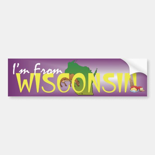 T-SHIRT ik kom uit Wisconsin Bumpersticker (Voorkant)