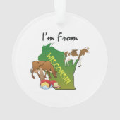 T-SHIRT ik kom uit Wisconsin Ornament (achterkant)
