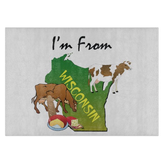 T-SHIRT ik kom uit Wisconsin Snijplank (Voorkant)