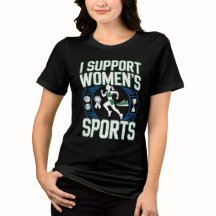T-shirt 'Ik steun vrouwen sport'