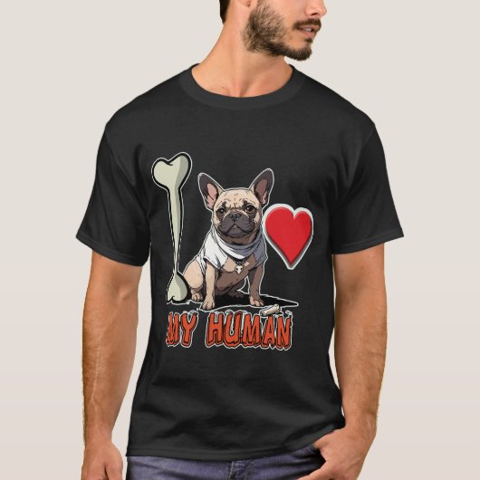 T-shirt illustratie van een Franse bulldog (Voorkant)