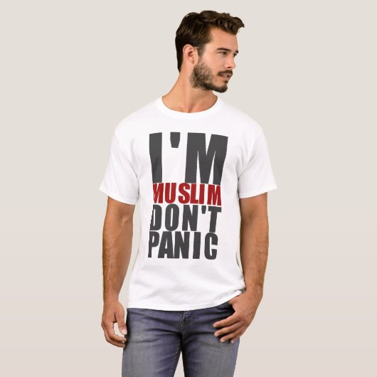 T-shirt I'm Muslim, Don't Panic (Voorkant volledig)