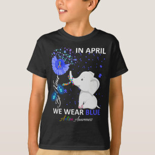 T-Shirt in april We draag blauwe olifant Autisme