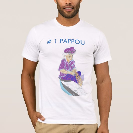 T-shirt in de Griekse grootvader/Pappou (Voorkant)
