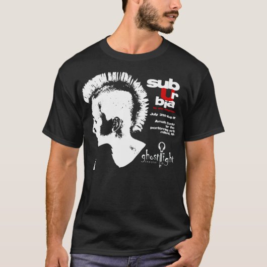 T-shirt in de voorsteden (zwart-wit) (Voorkant)