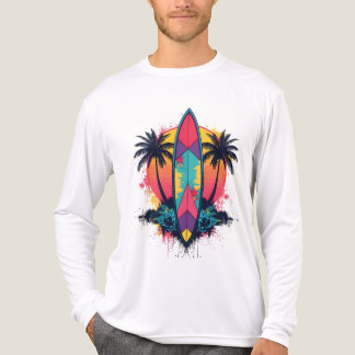 T-shirt in drie materiaalsoorten vintage tropische