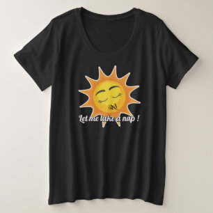 T-shirt in grote maten: neem een dutje (zwart)