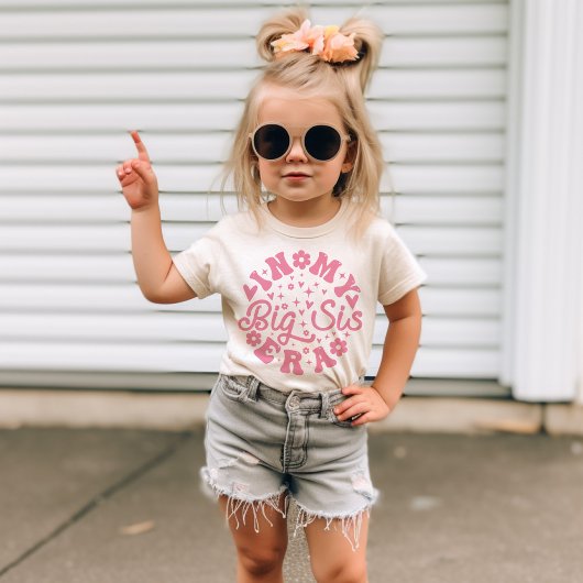 T-shirt 'In mijn tijdperk als grote zus' roze