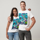 T-shirt in straatkunststijl met graffiti (Unisex)
