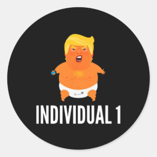 T-shirt Individu 1 Anti-trump Betoging Ronde Sticker