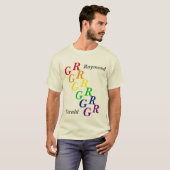 T-shirt - initiëlen in Pride kleuren (Voorkant volledig)