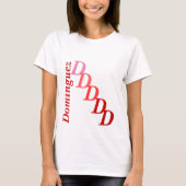 T-shirt - Initiaal in de schaduw van rood met acht (Voorkant)