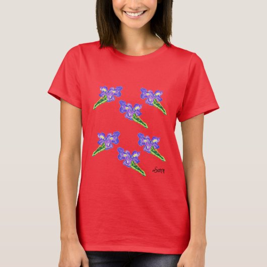 T-shirt : Iris Bloemen (Voorkant)