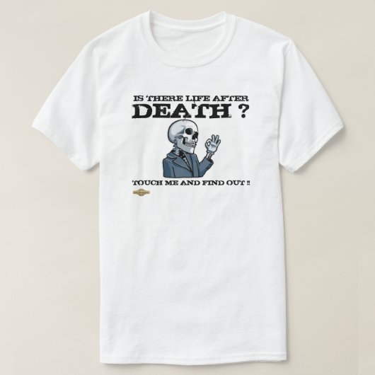 T-shirt "IS ER LEVEN NA DOOD?" (Design voorkant)