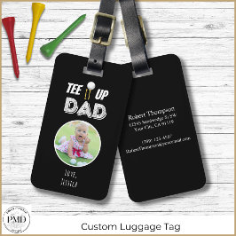 T-shirt It Up Dad Custom Foto Vaderdag Zwart Bagagelabel