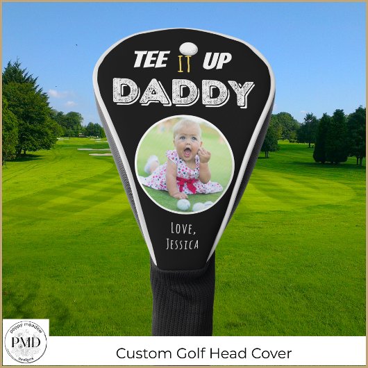 T-shirt It Up Daddy Custom Foto Vaderdag Zwart Golfheadcover
