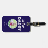 T-shirt It Up Daddy Custom Photo Golf Navy Blauw Bagagelabel (Voorkant horizontaal)