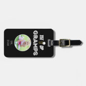 T-shirt It Up Gramps Aangepaste Foto Vaderdag Zwar Bagagelabel (Voorkant horizontaal)