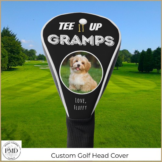 T-shirt It Up Gramps Custom Pet Photo Vader Dag Zw Golfheadcover