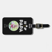 T-shirt It Up Papa Custom Photo Black Golf Bagagelabel (Voorkant horizontaal)