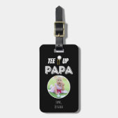 T-shirt It Up Papa Custom Photo Black Golf Bagagelabel (Voorkant verticaal)