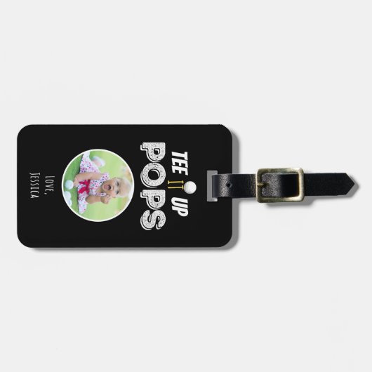 T-shirt It Up Poppen Custom Photo Vaderdag Zwart Bagagelabel (Voorkant horizontaal)