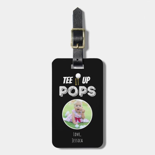 T-shirt It Up Poppen Custom Photo Vaderdag Zwart Bagagelabel (Voorkant verticaal)